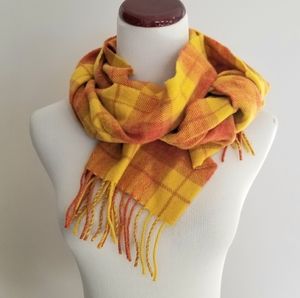 Autumn Edinburgh Old Town Weaving Co Scarf Yellow and Orange Lambswool